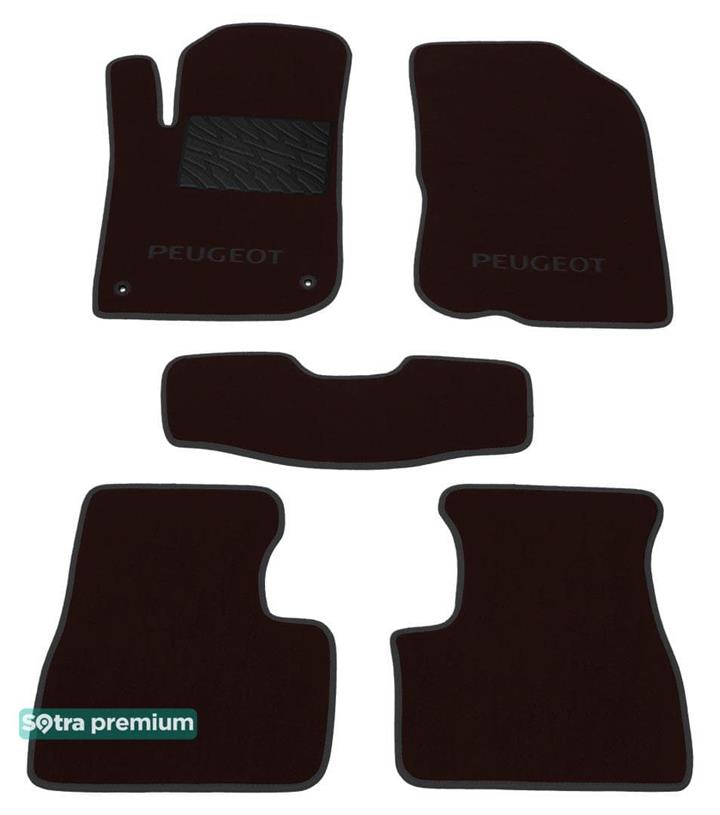 Sotra 07451-CH-CHOCO Interior mats Sotra two-layer brown for Peugeot 208 (2012-), set 07451CHCHOCO
