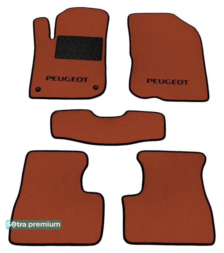 Sotra 07451-CH-TERRA Interior mats Sotra two-layer terracotta for Peugeot 208 (2012-), set 07451CHTERRA