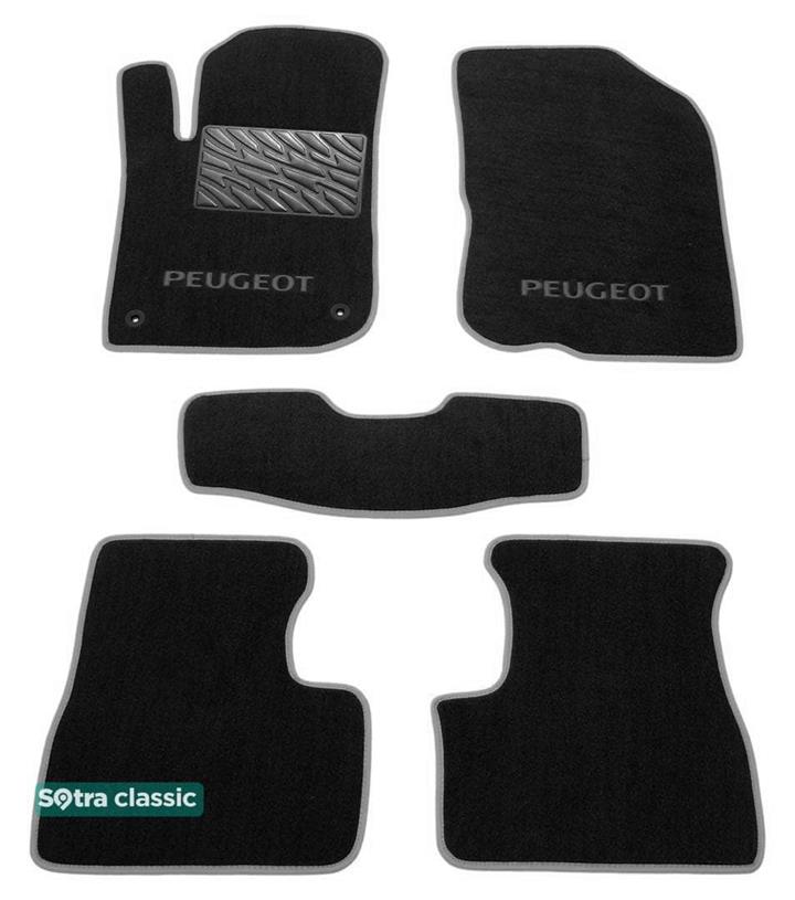 Sotra 07451-GD-BLACK Interior mats Sotra two-layer black for Peugeot 208 (2012-), set 07451GDBLACK