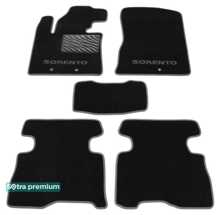 Sotra 07468-CH-BLACK Interior mats Sotra two-layer black for KIA Sorento (2013-2015), set 07468CHBLACK