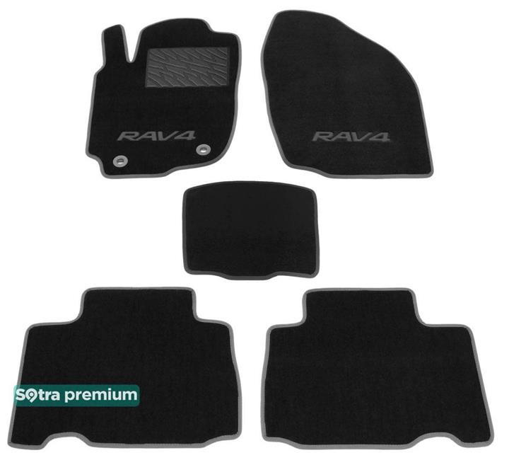 Sotra 07481-CH-BLACK Interior mats Sotra two-layer black for Toyota Rav4 (2013-), set 07481CHBLACK