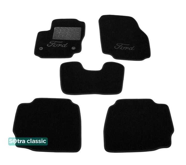 Sotra 07490-GD-BLACK Interior mats Sotra two-layer black for Ford Mondeo (2011-2014), set 07490GDBLACK