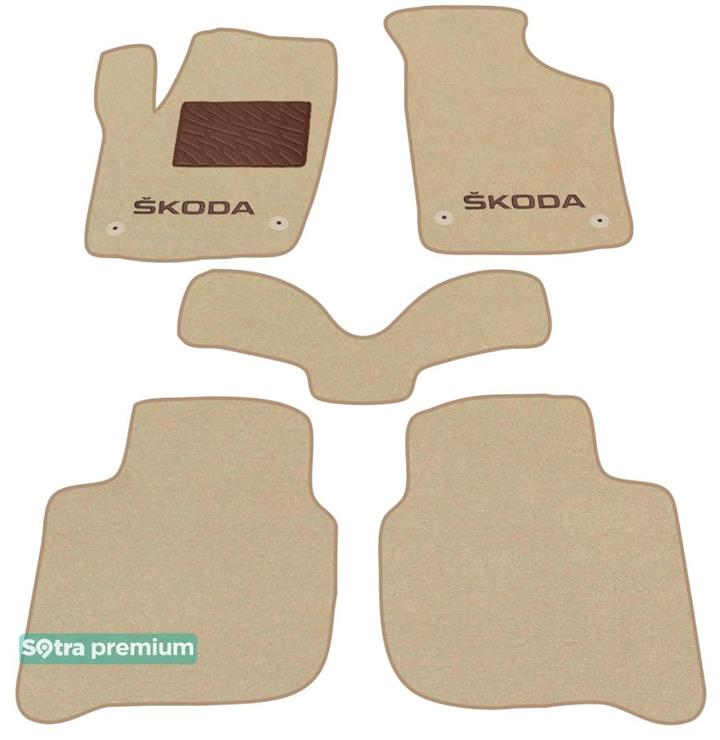 Sotra 07492-CH-BEIGE Interior mats Sotra two-layer beige for Skoda Rapid (2013-), set 07492CHBEIGE