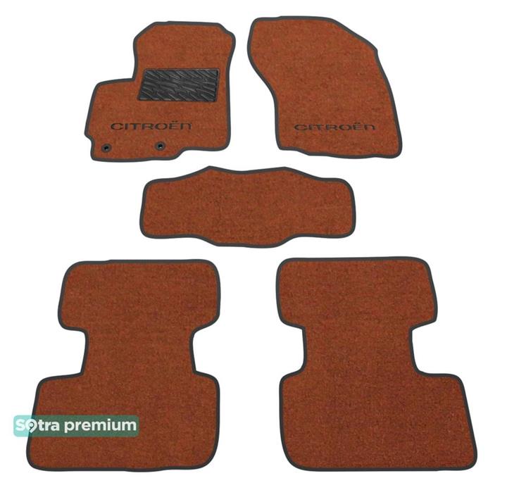 Sotra 07496-CH-TERRA Interior mats Sotra two-layer terracotta for Citroen C4 aircross (2012-), set 07496CHTERRA