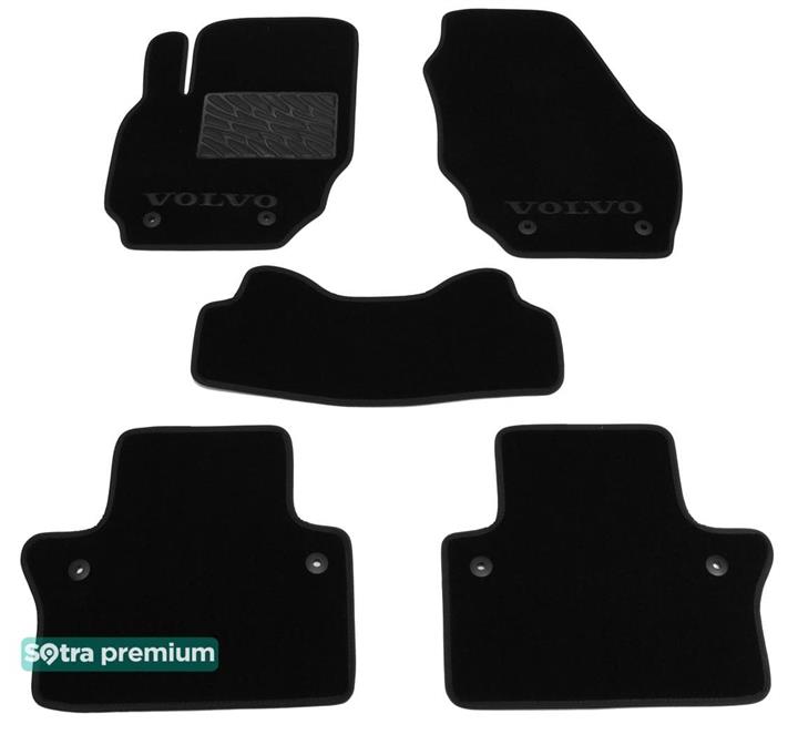 Sotra 07505-CH-BLACK Interior mats Sotra two-layer black for Volvo S80 (2006-2016), set 07505CHBLACK