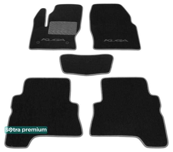 Sotra 07514-CH-BLACK Interior mats Sotra two-layer black for Ford Kuga (2013-2016), set 07514CHBLACK