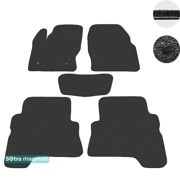 Sotra 07514-MG15-BLACK Interior mats Sotra two-layer black for Ford Kuga (2013-2016), set 07514MG15BLACK