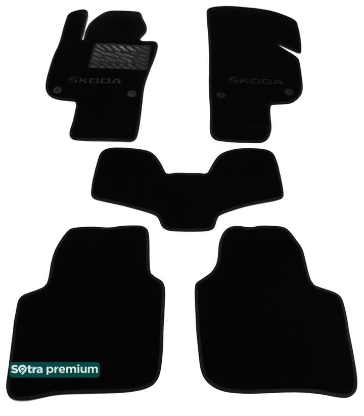 Sotra 07540-CH-BLACK Interior mats Sotra two-layer black for Skoda Superb (2013-2015), set 07540CHBLACK