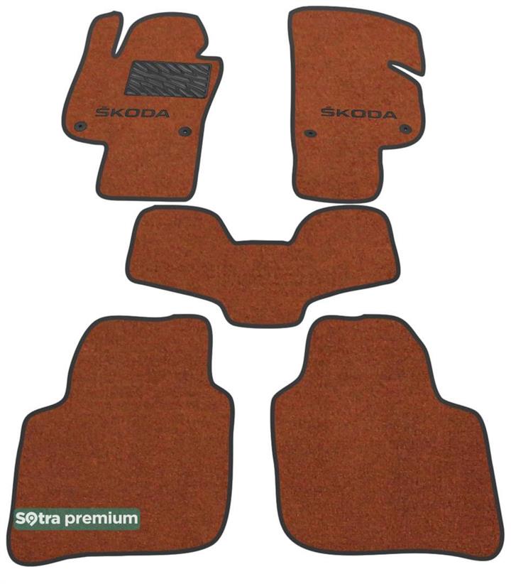 Sotra 07540-CH-TERRA Interior mats Sotra two-layer terracotta for Skoda Superb (2013-2015), set 07540CHTERRA