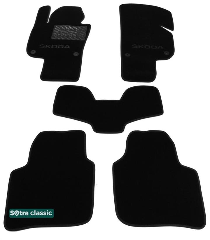 Sotra 07540-GD-BLACK Interior mats Sotra two-layer black for Skoda Superb (2013-2015), set 07540GDBLACK