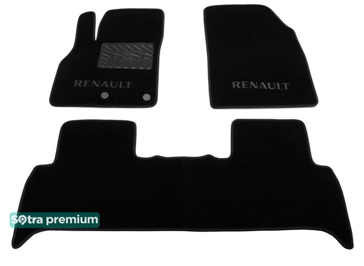 Sotra 07545-CH-BLACK Interior mats Sotra two-layer black for Renault Scenic (2009-2016), set 07545CHBLACK