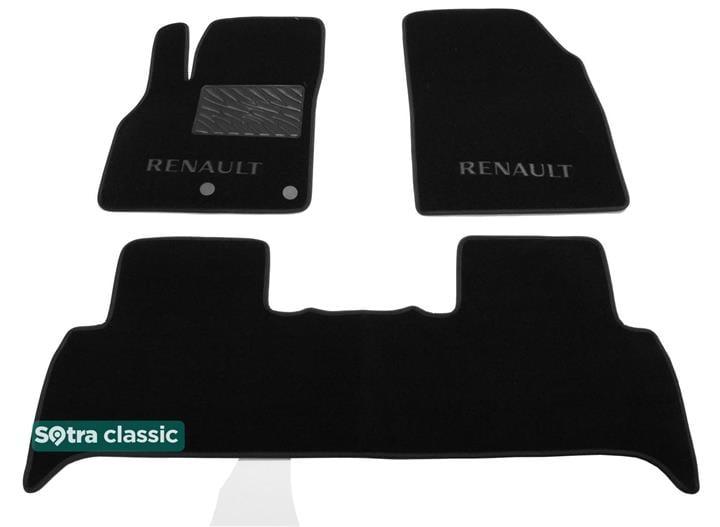 Sotra 07545-GD-BLACK Interior mats Sotra two-layer black for Renault Scenic (2009-2016), set 07545GDBLACK