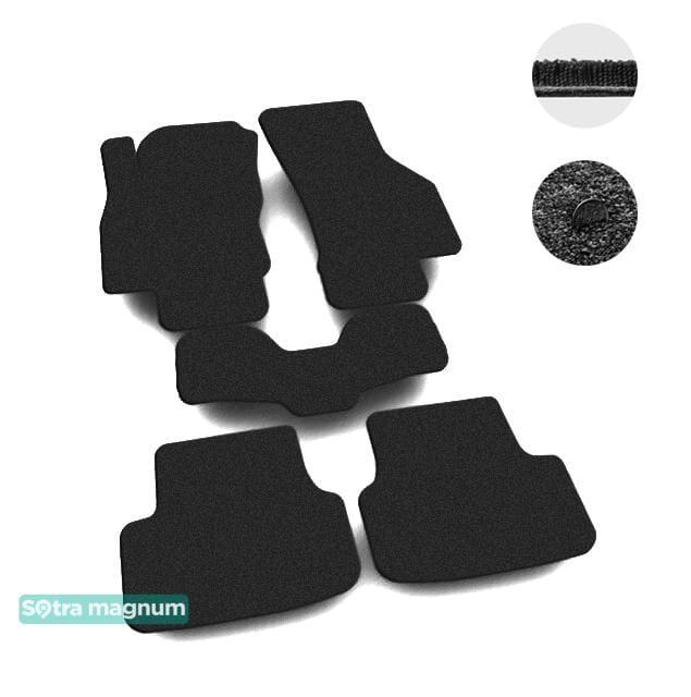 Sotra 07562-MG15-BLACK Interior mats Sotra two-layer black for Seat Leon (2012-), set 07562MG15BLACK