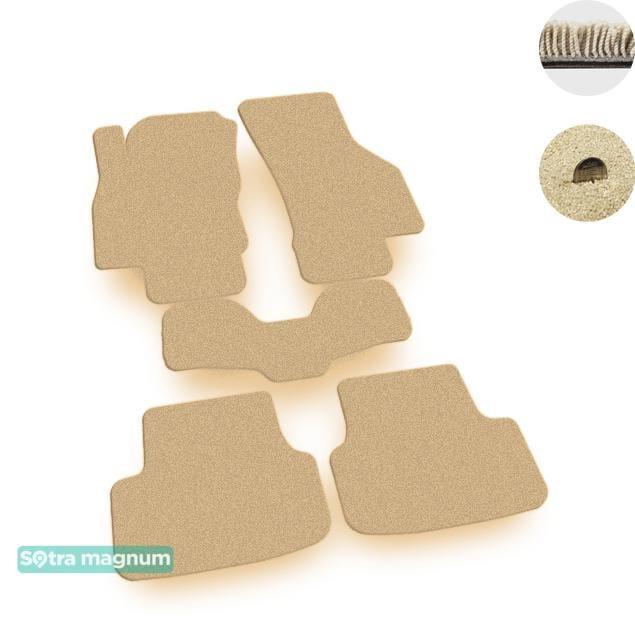 Sotra 07562-MG20-BEIGE Interior mats Sotra two-layer beige for Seat Leon (2012-), set 07562MG20BEIGE
