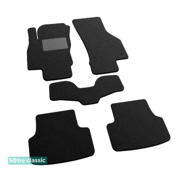 Sotra 07563-GD-BLACK Interior mats Sotra two-layer black for Seat Leon (2012-), set 07563GDBLACK