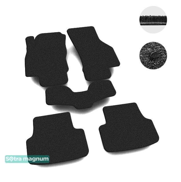 Sotra 07563-MG15-BLACK Interior mats Sotra two-layer black for Seat Leon (2012-), set 07563MG15BLACK