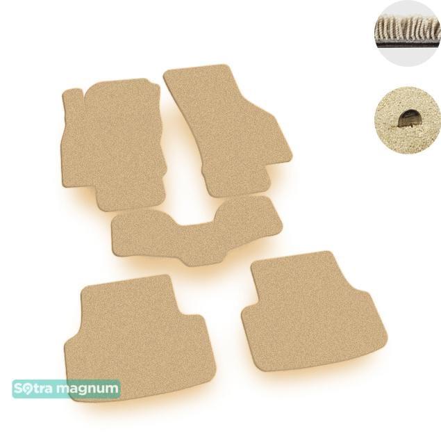 Sotra 07563-MG20-BEIGE Interior mats Sotra two-layer beige for Seat Leon (2012-), set 07563MG20BEIGE