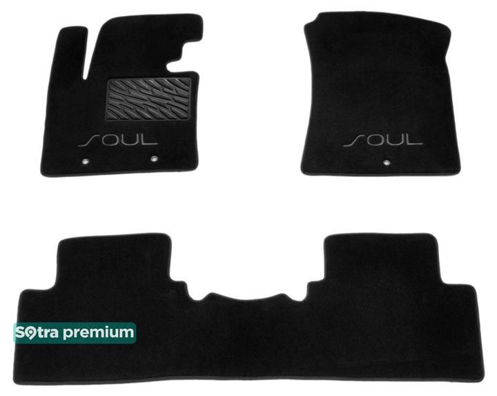 Sotra 07582-CH-BLACK Interior mats Sotra two-layer black for KIA Soul (2014-), set 07582CHBLACK