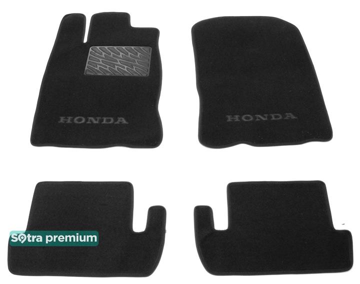 Sotra 08092-CH-BLACK Interior mats Sotra two-layer black for Honda Cr-z (2010-2016), set 08092CHBLACK