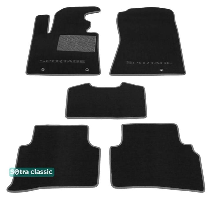 Sotra 08524-GD-BLACK Interior mats Sotra two-layer black for KIA Sportage (2016-), set 08524GDBLACK