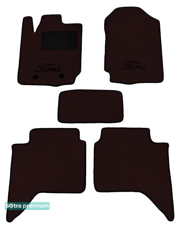 Sotra 08551-CH-CHOCO Interior mats Sotra two-layer brown for Ford Ranger (2012-), set 08551CHCHOCO
