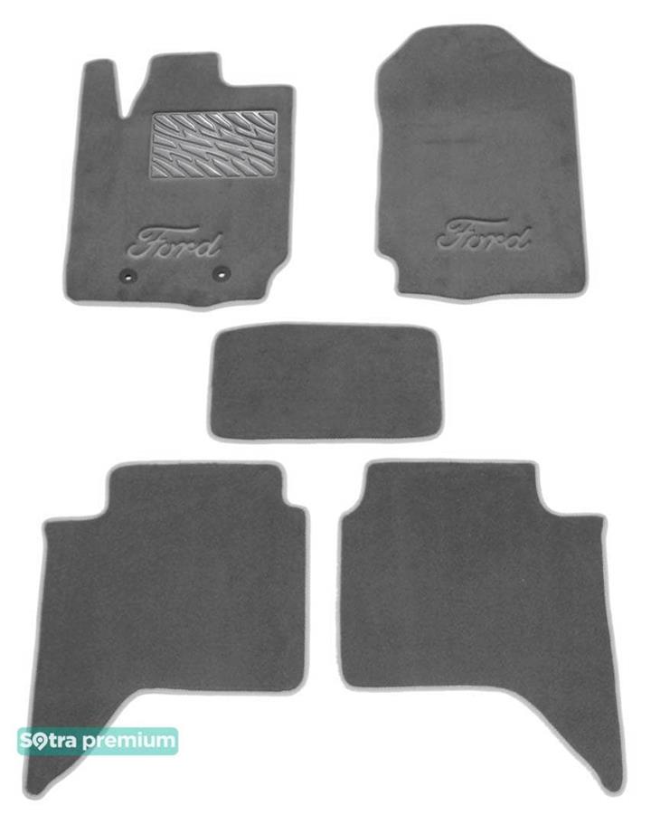 Sotra 08551-CH-GREY Interior mats Sotra two-layer gray for Ford Ranger (2012-), set 08551CHGREY