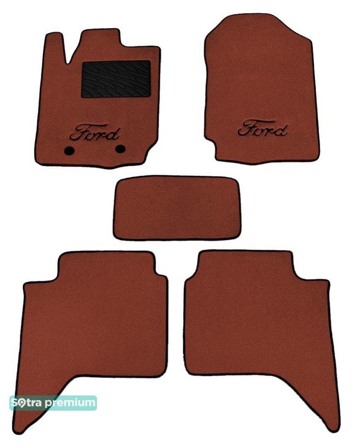 Sotra 08551-CH-TERRA Interior mats Sotra two-layer terracotta for Ford Ranger (2012-), set 08551CHTERRA