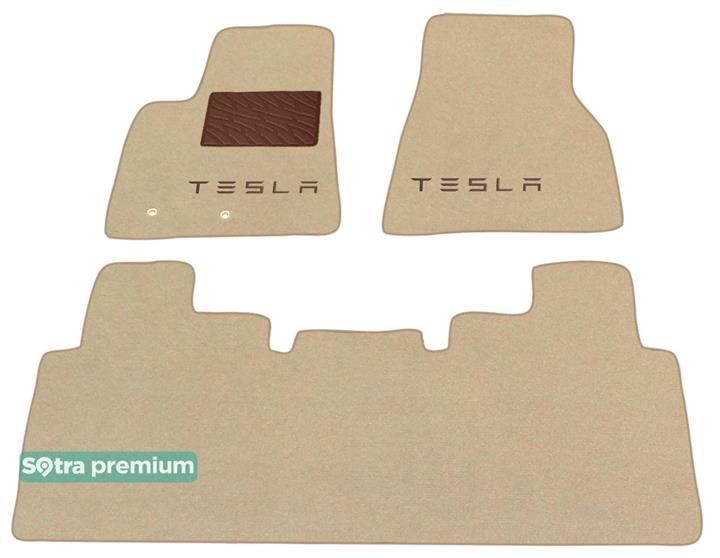 Sotra 08562-CH-BEIGE Interior mats Sotra two-layer beige for Tesla Model s (2012-2014), set 08562CHBEIGE