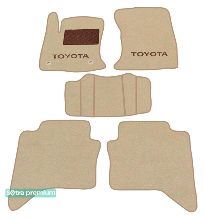 Sotra 08584-CH-BEIGE Interior mats Sotra two-layer beige for Toyota Hilux (2015-), set 08584CHBEIGE