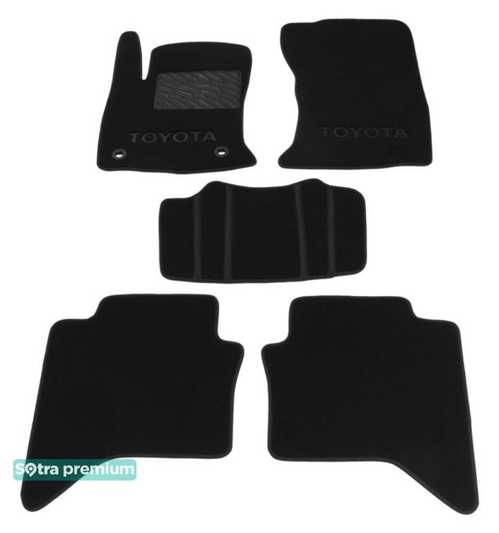 Sotra 08584-CH-BLACK Interior mats Sotra two-layer black for Toyota Hilux (2015-), set 08584CHBLACK