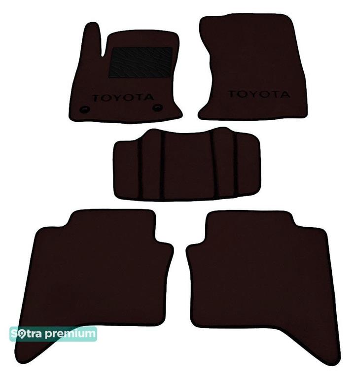 Sotra 08584-CH-CHOCO Interior mats Sotra two-layer brown for Toyota Hilux (2015-), set 08584CHCHOCO