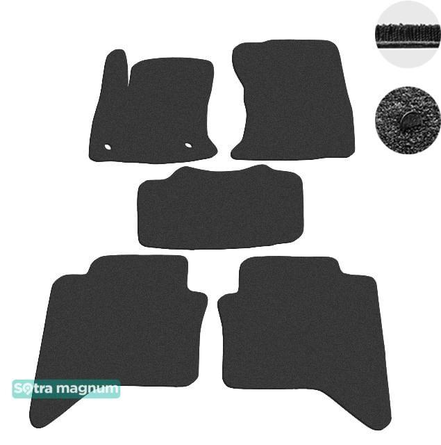 Sotra 08584-MG15-BLACK Interior mats Sotra two-layer black for Toyota Hilux (2015-), set 08584MG15BLACK