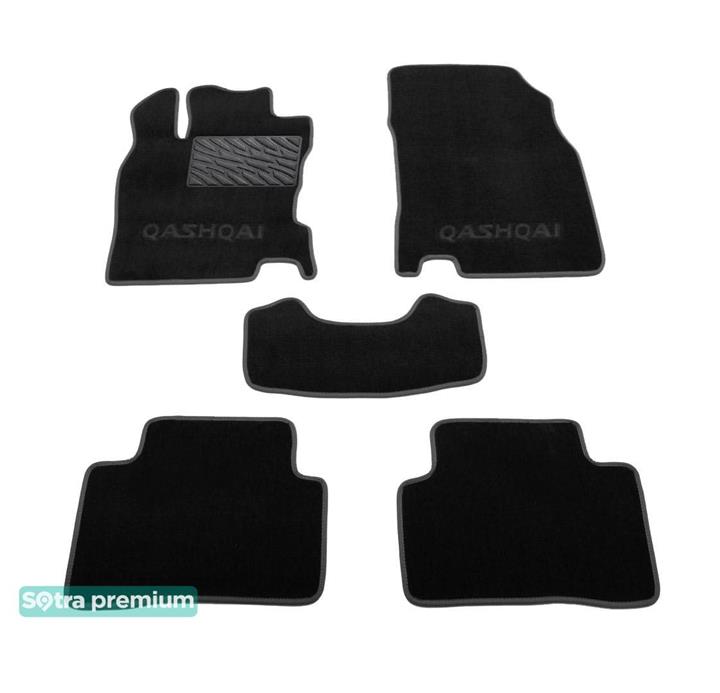 Sotra 08591-CH-BLACK Interior mats Sotra two-layer black for Nissan Qashqai (2014-), set 08591CHBLACK