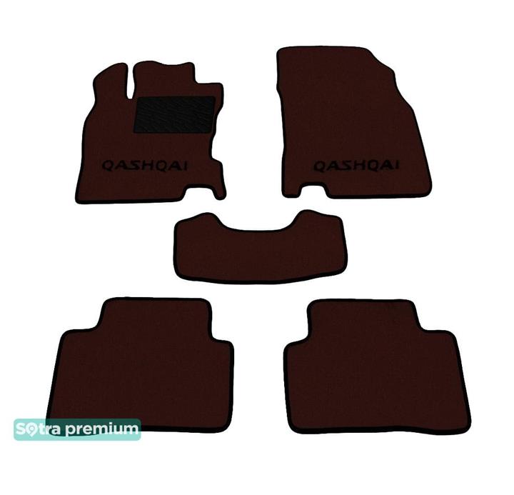 Sotra 08591-CH-CHOCO Interior mats Sotra two-layer brown for Nissan Qashqai (2014-), set 08591CHCHOCO