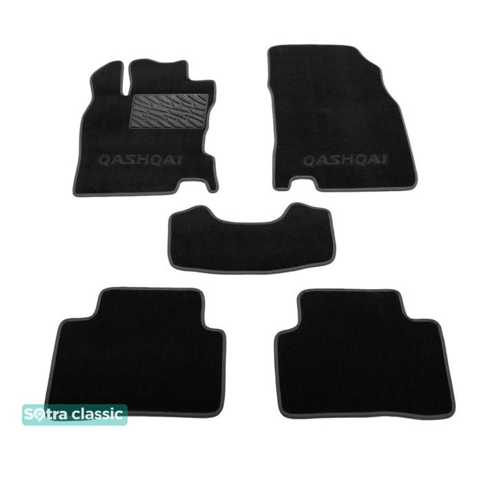 Sotra 08591-GD-BLACK Interior mats Sotra two-layer black for Nissan Qashqai (2014-), set 08591GDBLACK