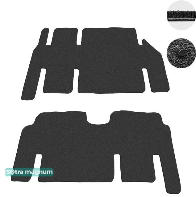 Sotra 08606-5-MG15-BLACK Interior mats Sotra two-layer black for Mercedes Viano (2003-2014), set 086065MG15BLACK