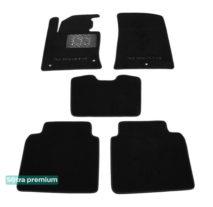 Sotra 08625-CH-BLACK Interior mats Sotra two-layer black for Hyundai Sonata (2016-), set 08625CHBLACK