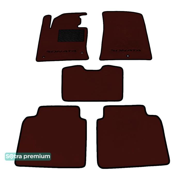 Sotra 08625-CH-CHOCO Interior mats Sotra two-layer brown for Hyundai Sonata (2016-), set 08625CHCHOCO