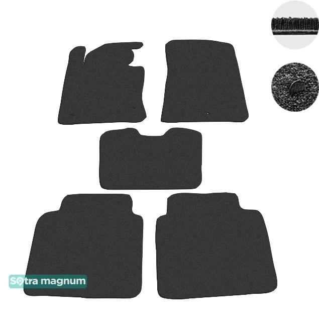 Sotra 08625-MG15-BLACK Interior mats Sotra two-layer black for Hyundai Sonata (2016-), set 08625MG15BLACK