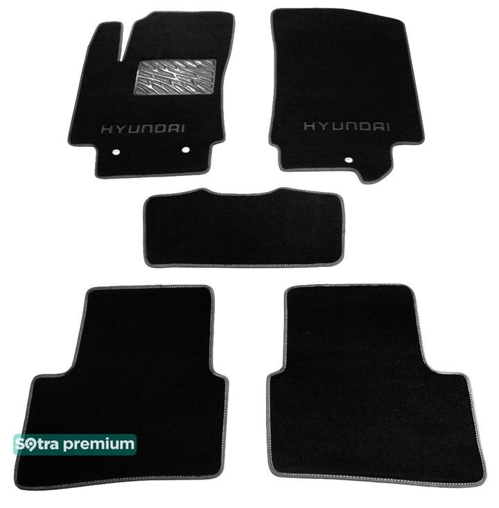 Sotra 08627-CH-BLACK Interior mats Sotra two-layer black for Hyundai Creta (2016-), set 08627CHBLACK