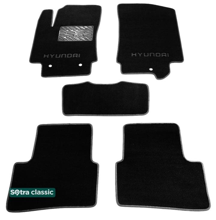 Sotra 08627-GD-BLACK Interior mats Sotra two-layer black for Hyundai Creta (2016-), set 08627GDBLACK
