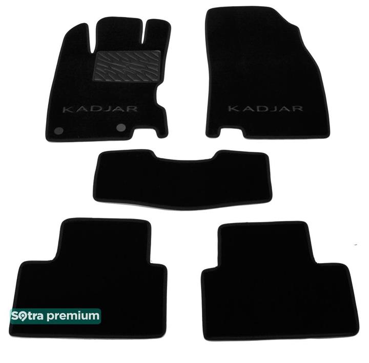 Sotra 08642-CH-BLACK Interior mats Sotra two-layer black for Renault Kadjar (2017-), set 08642CHBLACK
