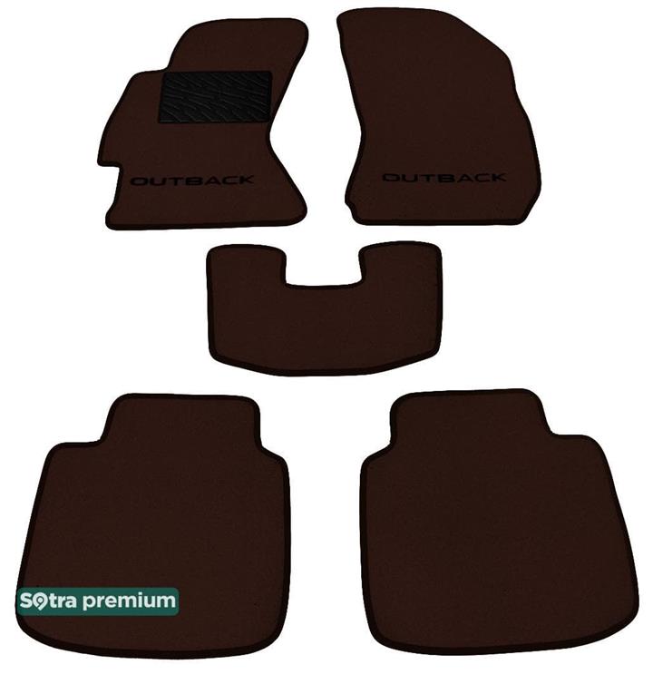 Sotra 08651-CH-CHOCO Interior mats Sotra two-layer brown for Subaru Outback (2015-), set 08651CHCHOCO