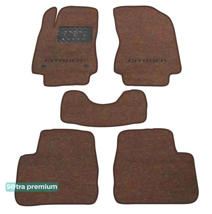 Sotra 08652-CH-CHOCO Interior mats Sotra two-layer brown for Citroen C3 (2017-), set 08652CHCHOCO