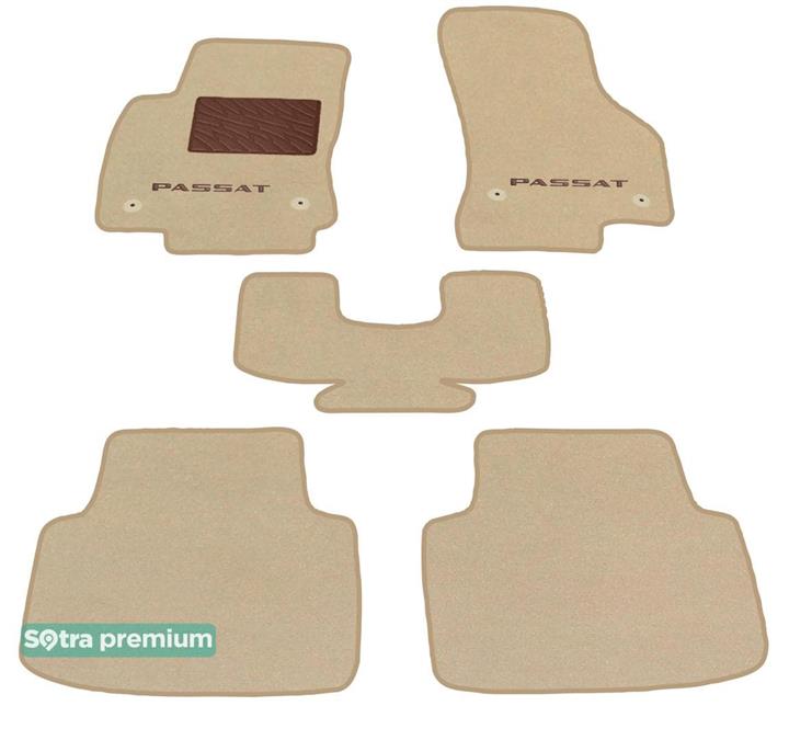 Sotra 08654-CH-BEIGE Interior mats Sotra two-layer beige for Volkswagen Passat (2015-), set 08654CHBEIGE