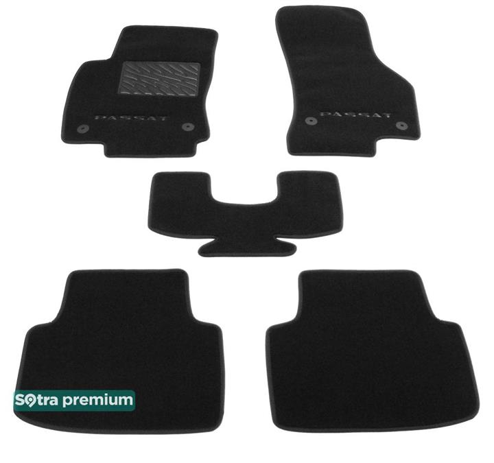 Sotra 08654-CH-BLACK Interior mats Sotra two-layer black for Volkswagen Passat (2015-), set 08654CHBLACK