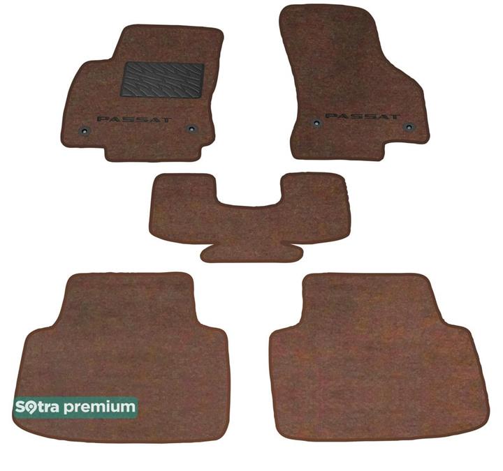 Sotra 08654-CH-CHOCO Interior mats Sotra two-layer brown for Volkswagen Passat (2015-), set 08654CHCHOCO