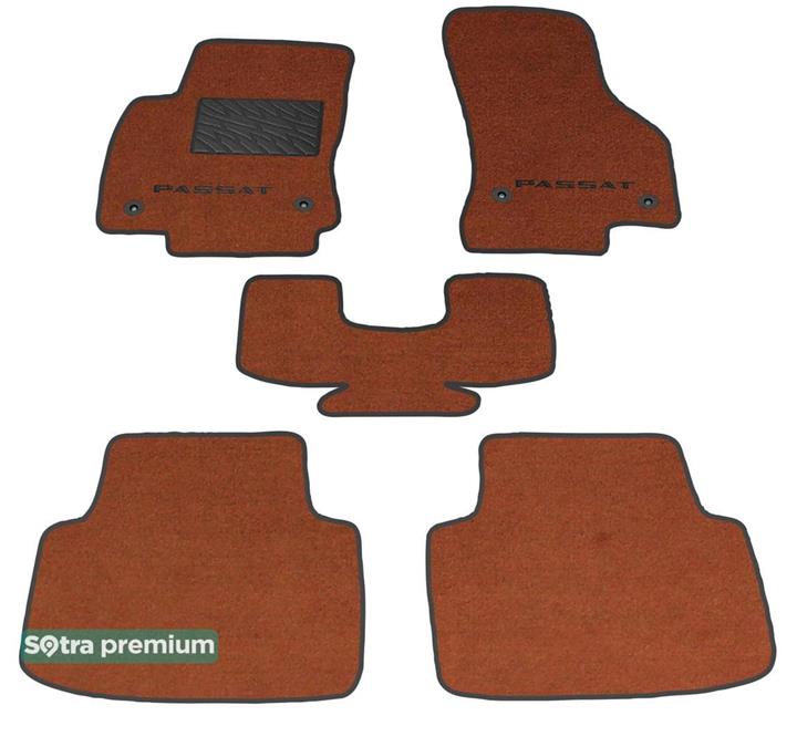 Sotra 08654-CH-TERRA Interior mats Sotra two-layer terracotta for Volkswagen Passat (2015-), set 08654CHTERRA