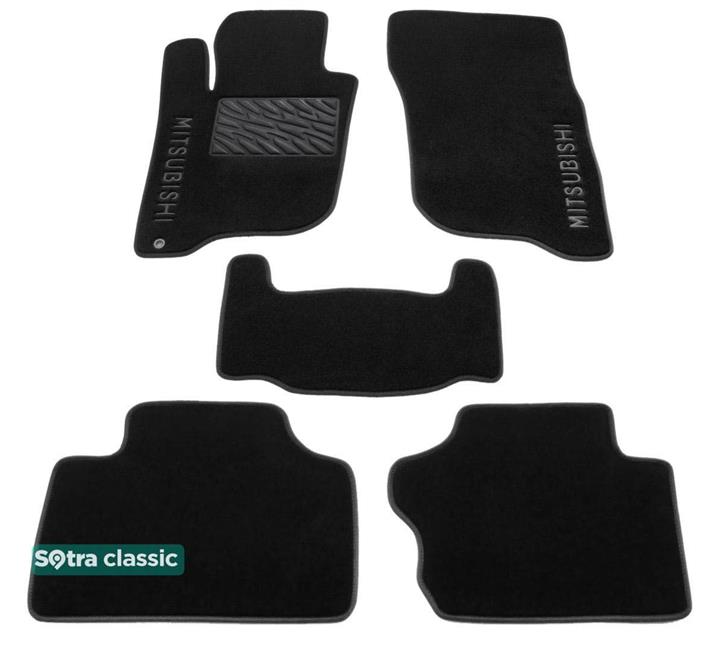 Sotra 08655-GD-BLACK Interior mats Sotra two-layer black for Mitsubishi Pajero sport (2016-), set 08655GDBLACK