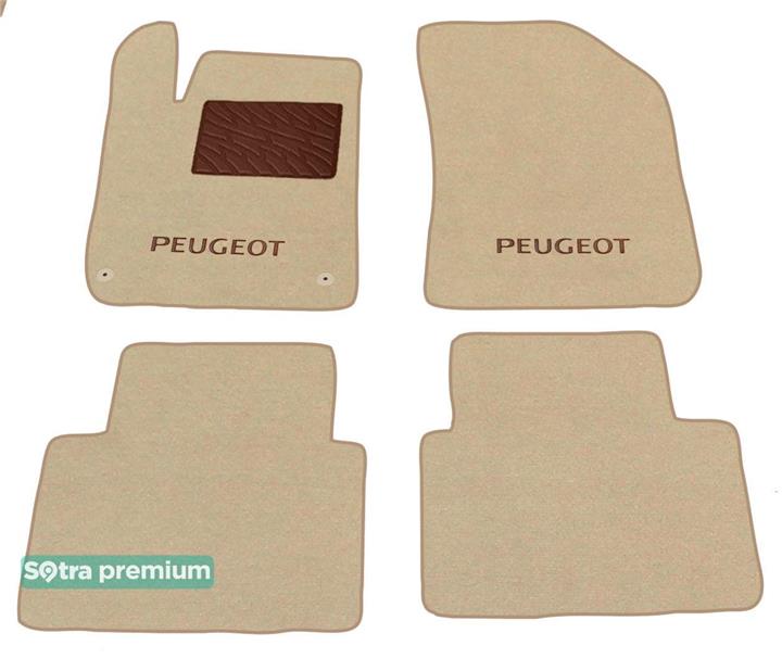 Sotra 08660-CH-BEIGE Interior mats Sotra two-layer beige for Peugeot 308 (2014-), set 08660CHBEIGE